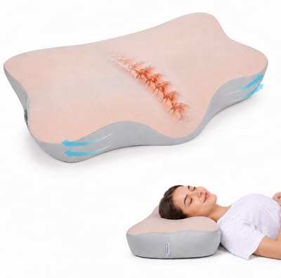 Quincs® Ergonomisch kussen - Vlinderkussen - Anti snurk kussen -Voor Rug-, Buik- en Zijslapers - Memory Foam - Traagschuim Slaapkussen - Kussen - Ergonomisch hoofdkussen - Extra zacht