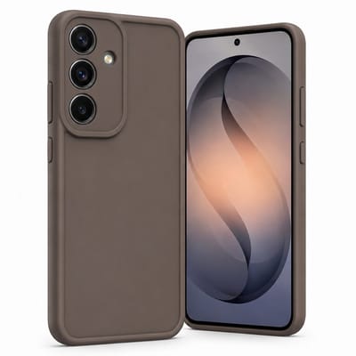 Geschikt voor Samsung Galaxy S26 Hoesje - Siliconen Matte Back Cover - Taupe Bruin