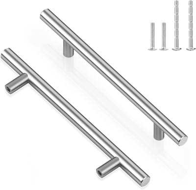 Stijlvolle RVS Keukenladen Handgrepen, Set van 6, 128mm Gatafstand, 200mm Lengte, Perfect voor Keukenkasten en Meubels