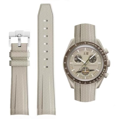 Dailygoods- Horlogeband 20mm - Vervangband voor Omega/Swatch - Siliconen/roestvrij staal - Horloges voor mannen - Perfecte pasvorm - Gebogen ontwerp - Horlogeriem
