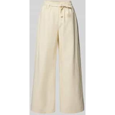 wide fit broek van katoenmix