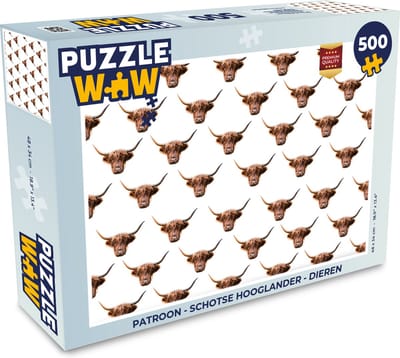 Puzzel Patroon - Schotse hooglander - Dieren - Legpuzzel - Puzzel 500 stukjes