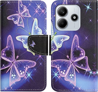 Coverup Hoesje - Geschikt voor Xiaomi Redmi Note 14 5G Hoesje - Coverup Book Case - Vlinders