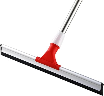 Famanu - Waterafnemer 43 cm met lange steel 147 cm, zware rubberen lip, geschikt voor garage en keuken