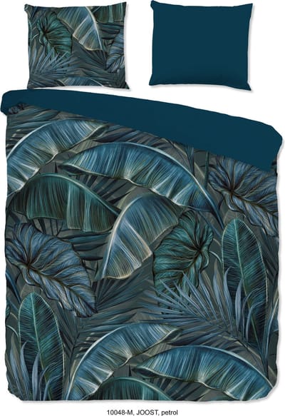 Pure dekbedovertrek bladeren - 2 persoons 200x200/220 cm - Petrol - Microvezel