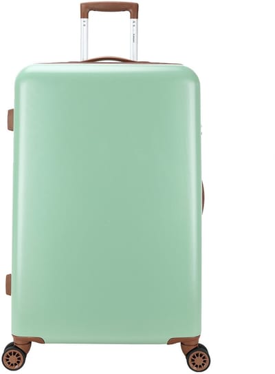 Decent RETRO Grote maat koffer 76x48x30 – Reiskoffer met wielen - Lichtgewicht koffer – Reiskoffer groot - Veilig TSA Cijferslot – Light Green
