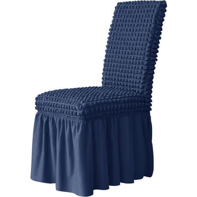 1 stuks Seersucker Stoelhoes Voor Eetkamer Banketstoel Hoes Stretch Stoelhoes met Rok Elastisch Bruiloftsstoel Decor 1PC chair cover