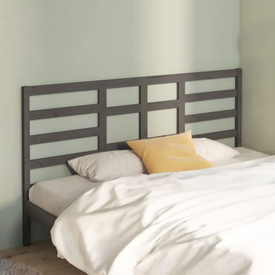 vidaXL - Hoofdbord - 186x4x104 - cm - massief - grenenhout - grijs