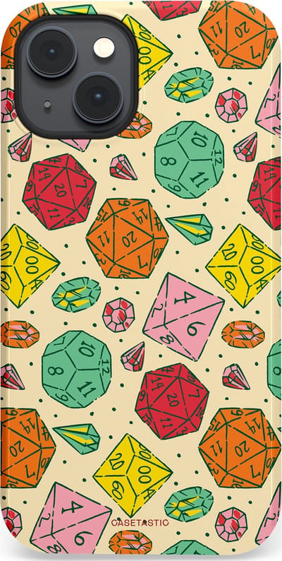 Casetastic Hoesje Geschikt voor Apple iPhone 14 Plus Magsafe - Stijlvolle Beschermende Duo-layer Case - D20 Geluksrol