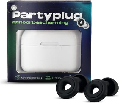 3BMT® Partyplug - Earplugs - Festival Oordopjes - Gehoorbescherming voor Volwassenen - Oordoppen voor Muziek Festivals en Concerten Zwart