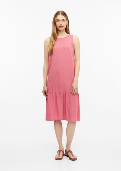 Mouwloze Geprinte Viscose Jurk met Rimpeling Dames s.Oliver