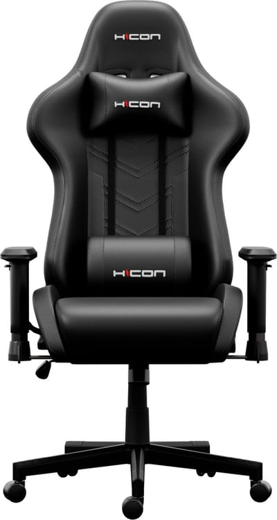 HICON® Bureaustoel - Ergonomische Bureaustoel - Hoogte Verstelbaar - Powell - Kunstleer - Zwart Grijs