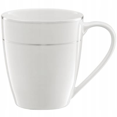Ambition Aura Serie - Porseleinen Mok - 330 ml - Wit - Zilveren Accent
