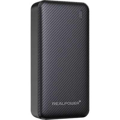 RealPower Powerbank 20.000 mAh Quick Charge, USB PD USB-A, USB-C Zwart