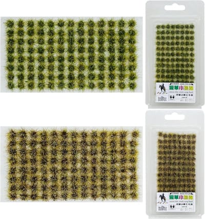 208PCS Static Grass Tufts voor Modelbouw - Kunstgras voor Landschapsmodellen, Spoorwegdecoratie en Terrain Kits