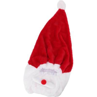 Couvre-casque de Noël en peluche résistant aux rayures Chapeau de casque de moto pour décoration de divertissement red