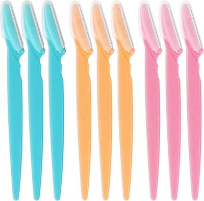 9-delige set wenkbrauwscheerapparaat, gezichtsscheerapparaat, wenkbrauwscheermesjes, wenkbrauwscheerapparaat, gezichtsscheerapparaat voor vrouwen, exfoliërende dermaplaning tool voor vrouwen en mannen