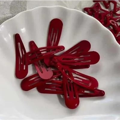 20 Pièces/Lot Nouvelles Pinces à Cheveux Rouges Étoile à Pression pour Fille Barrettes Goutte d'Eau Épingles à Cheveux Noires Femmes Argent Accessoires Pinces à Cheveux Kawaii Pinces BB 5.5x2cm