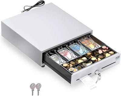 Kleine Geldlade - Kassalade Betaalsysteem - Winkel Verkoop - Automatische Opening - 33 cm - Wit