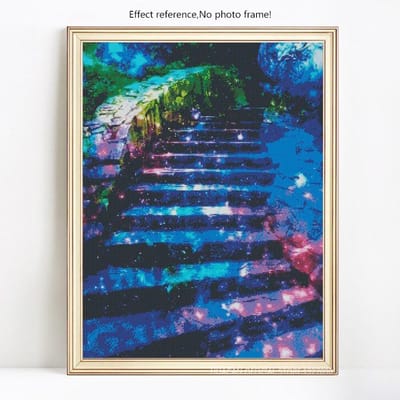 Peinture au diamant ronde complète Paysage d'arrivée Broderie diamant Nature Scénique Diamant 20X30 blue