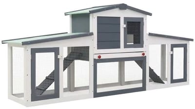 JOYNEXTBUY - Groot Buitenkonijnenhok met Ren – Houten Kippenhok voor Achtertuin – Ruim Pluimveehok 4 tot 6 Kippen – Weerbestendig