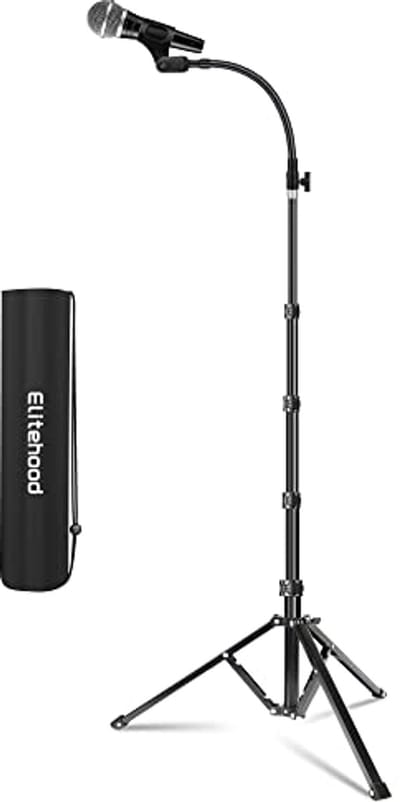 Opvouwbare microfoonstandaard - Verstelbaar tot 82 inch - Inclusief microfoonclip - Ideaal voor optredens, zingen, en karaoke