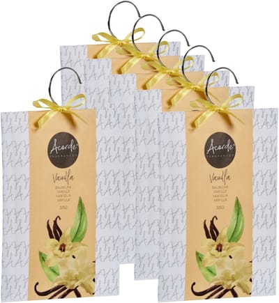 Acorde Geurzakjes Vanille - 6x - met ophanghaak - 55 gr - geurkaartjes / luchtverfrisser