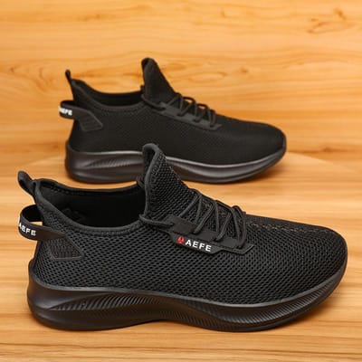 Chaussures de Course Mode pour Hommes Chaussures d'Entraînement Athlétiques à Coussin d'Air Chaussures de Sport pour Coureur Sneakers de Marche d'Extérieur 43 noir