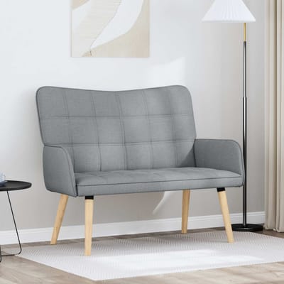 vidaXL - 2-Zits - Sofa - Lichtgrijs - 115 - x - 61 - x - 87 - cm - Stof
