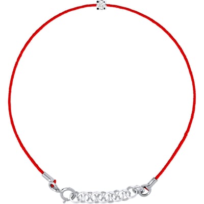 Diamond Bracelet Solitaire 0050 Cts Nylon Red 925