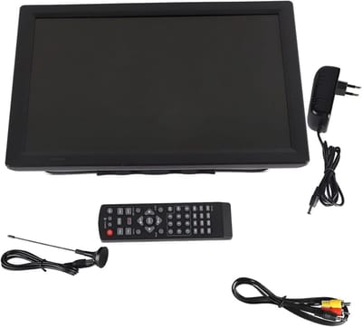 Draagbare Mini-tv - Kleine Televisie - Kamperen en reizen - Ingebouwde batterij - 14 inch scherm - Zwart