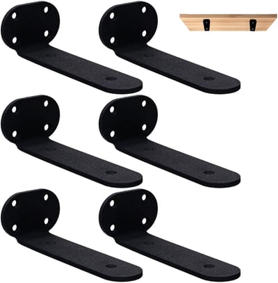 Dailygoods- Plankdragers Robuust - Wandgemonteerd - Zwevend - Metaal Zwart - 90 Graden - 15cm - Planksteunen