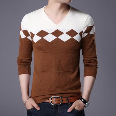 Pull-overs à col en V de printemps et d'automne pour hommes jeunes et d'âge moyen, vêtements en laine stretch ajustés de style coréen, pulls fins tendance pour hommes 4XL black
