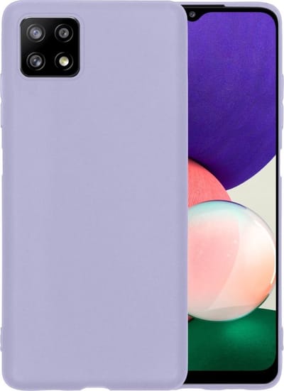 LuxeBass Siliconen hoesje geschikt voor Samsung Galaxy A22 5G - Paars - telefoonhoes - gsm hoes - telefoonhoesje