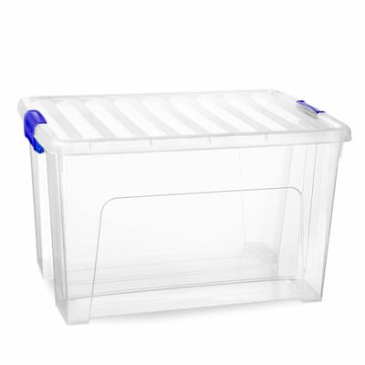 Plasticforte Multi Storage Opslagbox met deksel - transparant - 47 liter - 54 x 38 x 32 cm - kunststof - opbergdoos - opbergen
