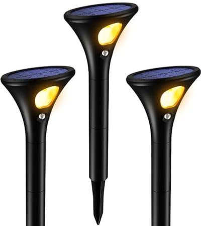 Solarlampen met Bewegingsmelder - 3 Stuks Zonnelampen voor Buiten, IP65 Waterdicht, Super Helder Warmwit