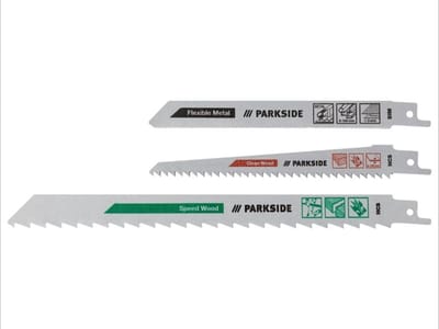 PARKSIDE® Zaagbladenset Universal voor Reciprozaag - 3 verschillende zaagbladen - zijn geschikt voor gangbare reciprozagen met 12,7 mm-universel houder (1/2") - Reciprozaagbladenset - Bi-metaal Universeel gebruik - Complete set