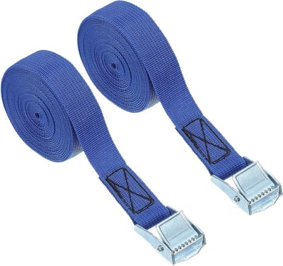 Sjorriemen met Gespen - Spanbanden Vastzetriemen - Bagage Vervoeren - Snelle Noksluiting - 2 stuks 35 m - Blauw