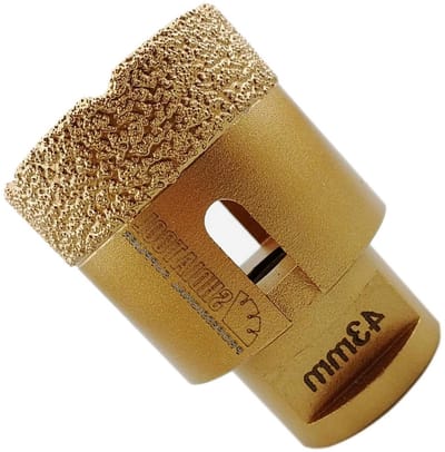 Diamantboor - Tegelboor Steenboor - Droog Boren - Vacuüm Gelast - 43 mm - Zilver