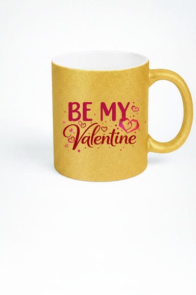 Valentijn Mok Goud Glitter 'Be My Valentine' - Romantisch Cadeau