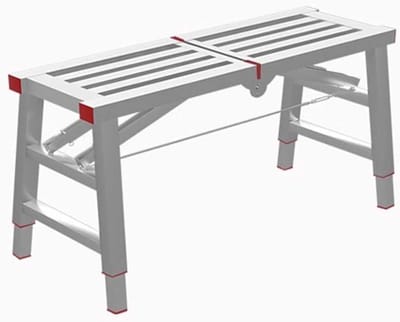 Werkplatform Steiger - Verstelbare Ladderkruk - Klusklussen Binnenshuis - Gegalvaniseerd Staal - 160x40cm - Zilver