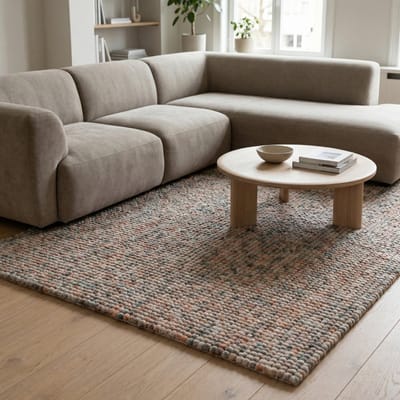 DÉJA Living Vloerkleed 160x230cm - Laagpolig Wit Wol - Bela