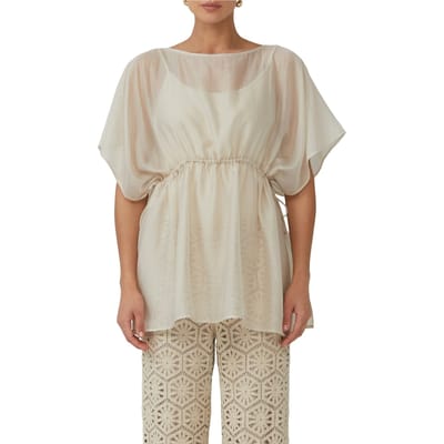 s.Oliver - female - Halftransparante kaftan met een relaxed fit en tunnelkoord