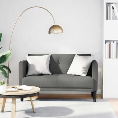 vidaXL - Loveseat - Bank - Donkergrijs - 111 - cm - Stof