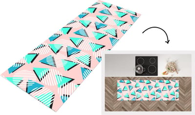 Keukenloper - Loper keuken - Design - Jaren 80 - Abstract - Pastel - 150x50 cm - Keukenloper vinyl