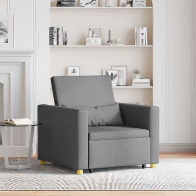 vidaXL - Uittrekbare - slaapbank - eenpersoons - Donkergrijs - 90 - x - 165 - x - 87 - cm