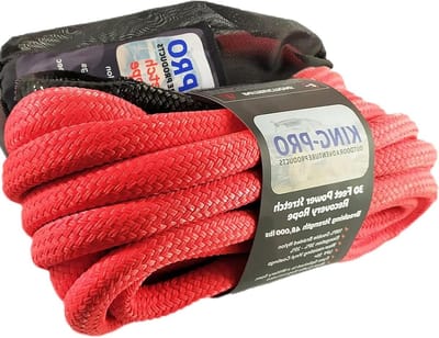 Hersteltouw - Sleeptouw Offroad - Voertuig Berging - Kinetische Energie - 7/8"x30' - Rood