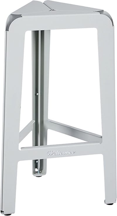 Weltevree | Bended Stool High | Hoge Stalen Bar Stoel Buiten | Tuinstoel, Barstoel | Gepoedercoat Staal | Agaatgrijs RAL 7038
