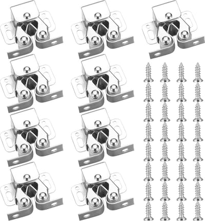 10 Pcs Double Wheels, Cabinet Closures, Furniture Snappers, Cabinet Door, Door Lock, Double Wheels, Door Closures, Door Snapper for Cupboards Doors Wardrobe