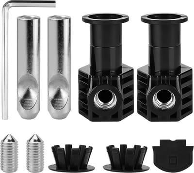 Toiletzitting Bevestiging - Scharnier Set - Badkamer Reparatie - Roestvrij Staal - 7.4 x 4 cm - Zwart